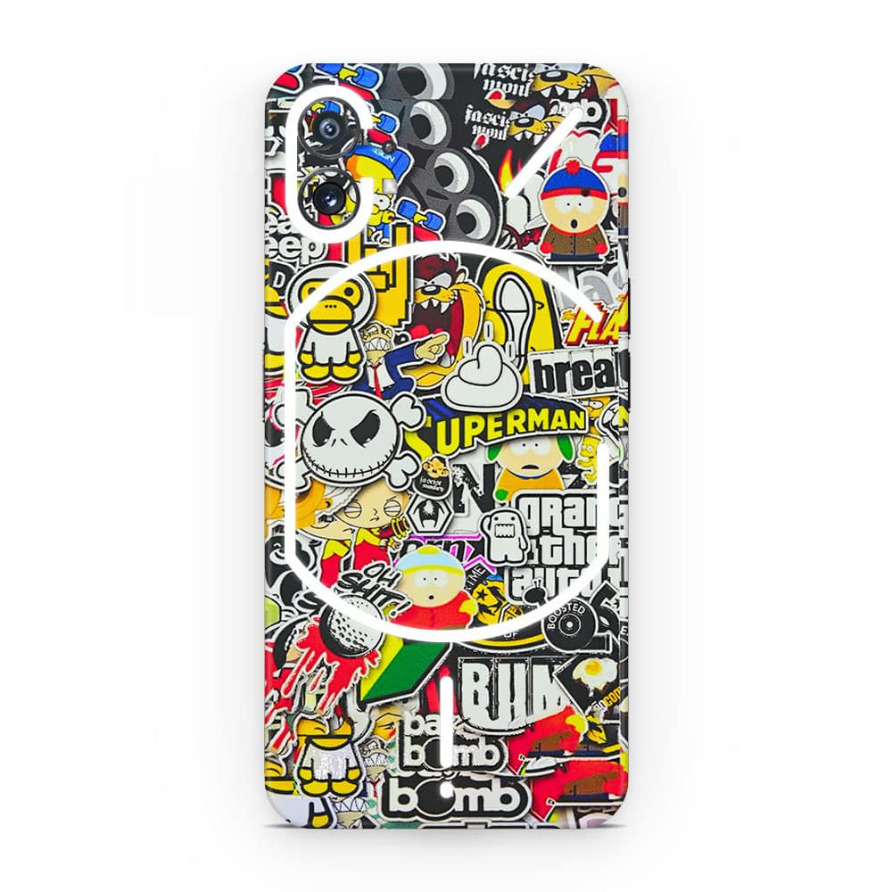 Nothing phone 1 sticker bomb 3d skin wrapitskin