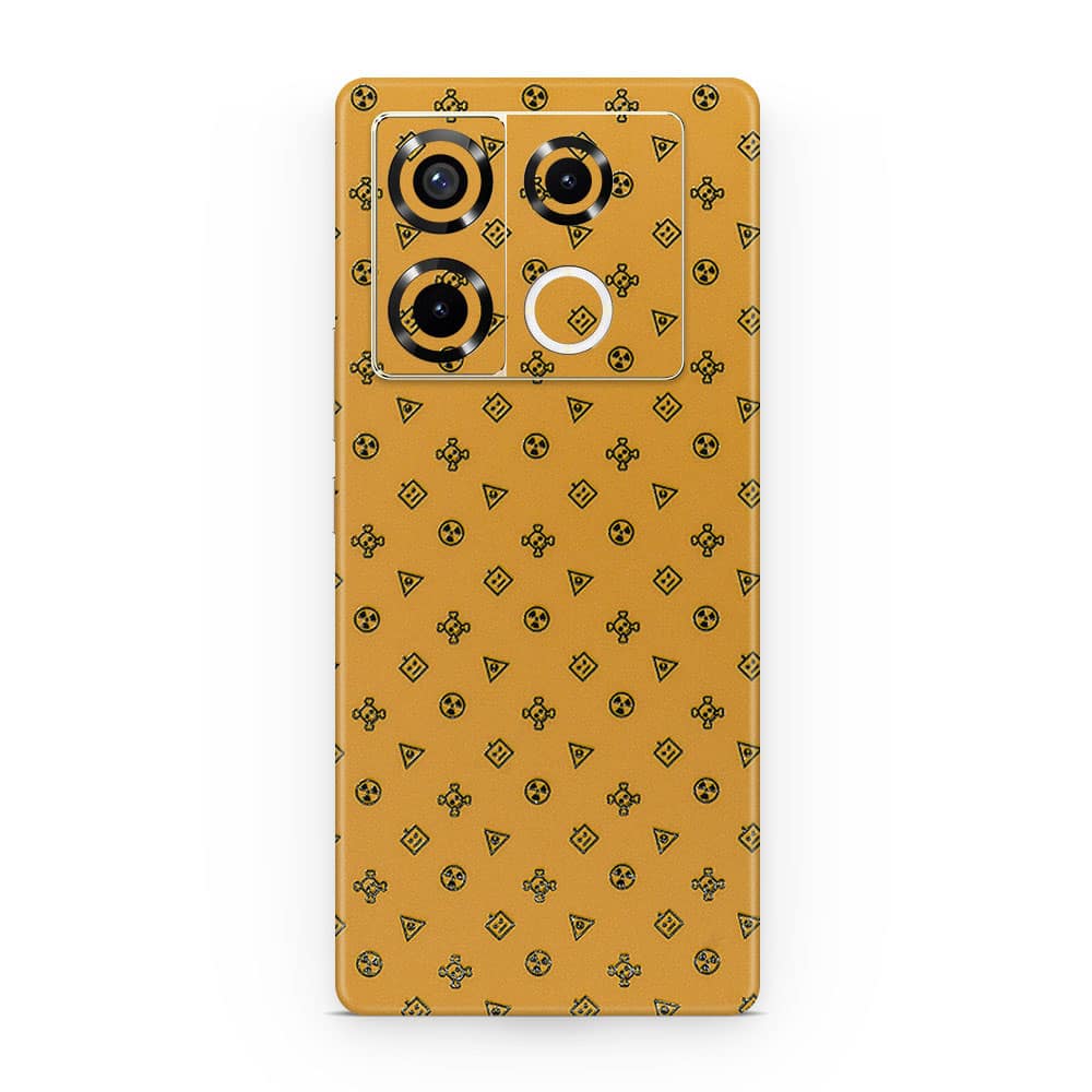 Infinix note 40 pro 5g yellow danger 3d skin wrapitskin