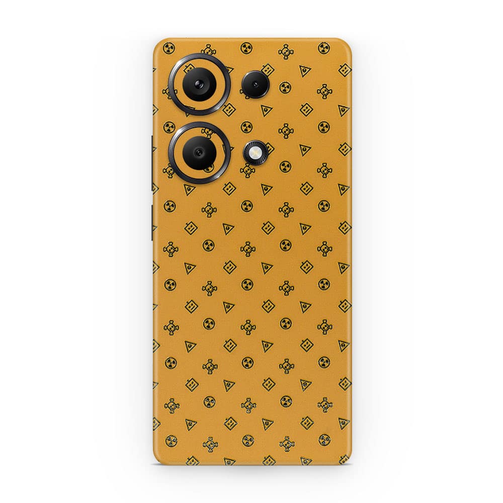 Redmi note 13 pro 4g yellow danger 3d skin wrapitskin