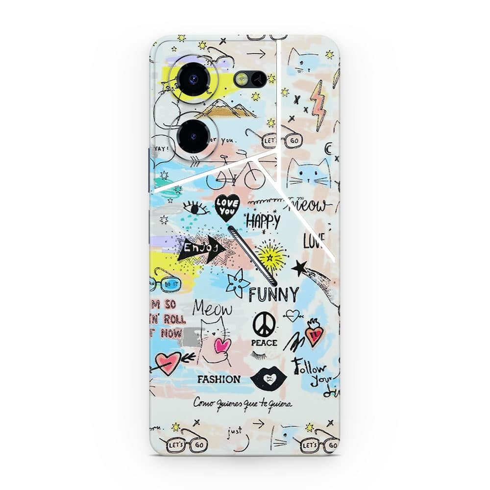 Tecno pova 5 pro 5g doodles 3d skin wrapitskin