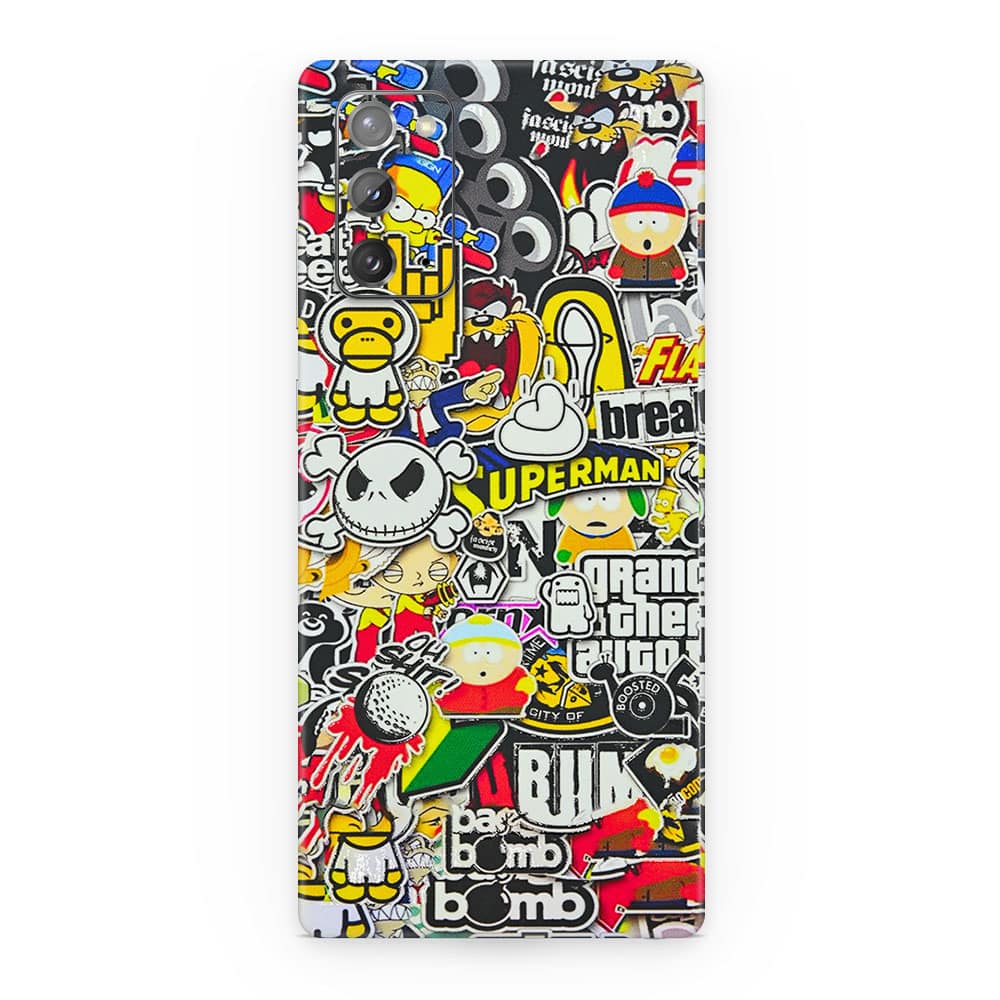Galaxy note 20 sticker bomb 3d skin wrapitskin