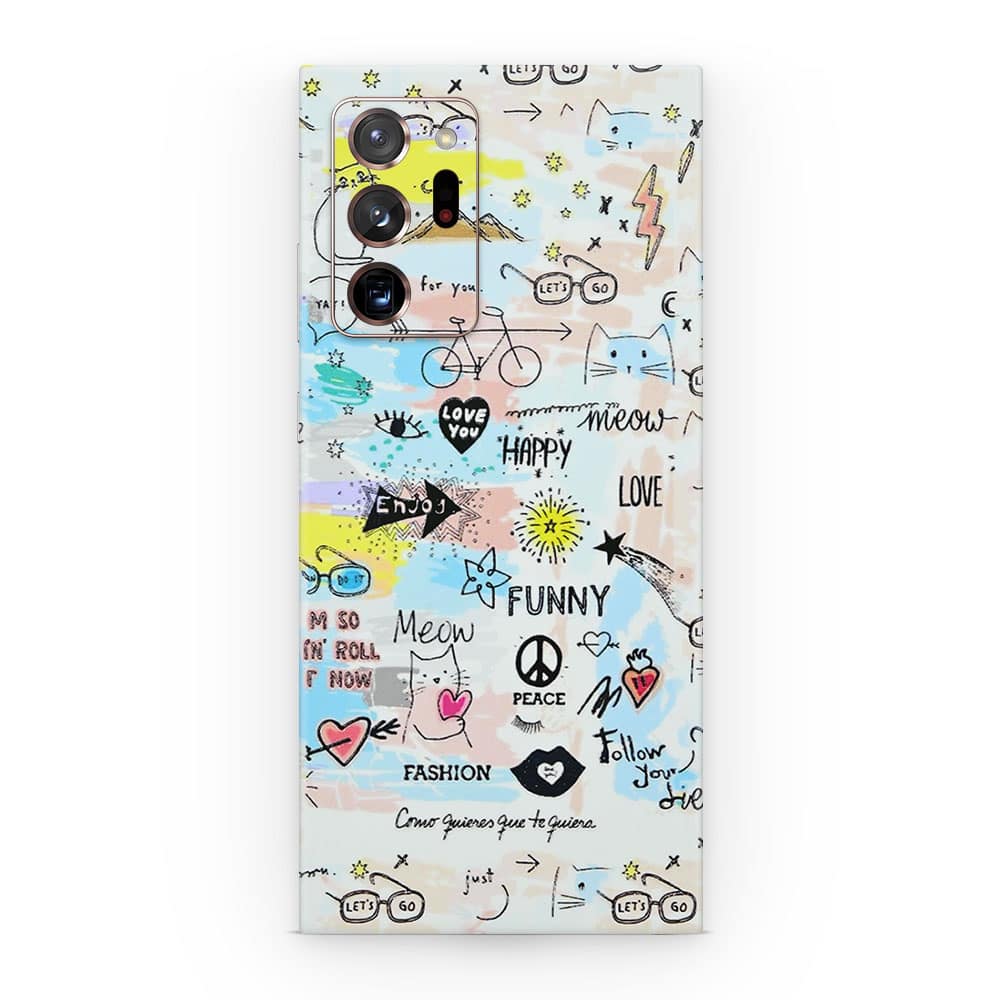 Galaxy note 20 ultra doodles 3d skin wrapitskin