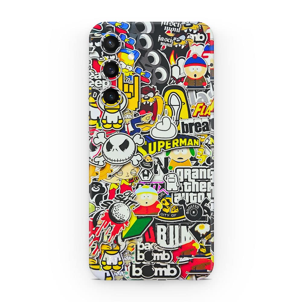 Galaxy s23 fe sticker bomb 3d skin wrapitskin
