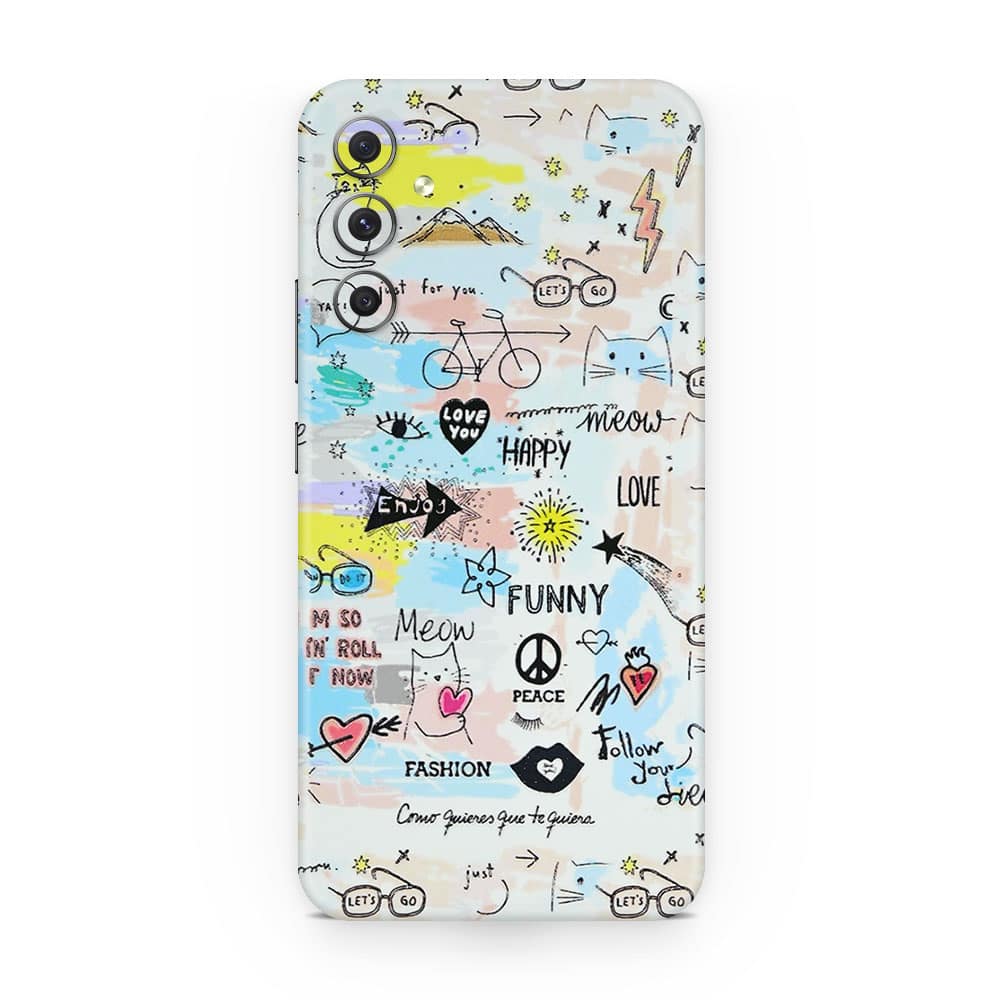 Galaxy a15 doodles 3d skin wrapitskin