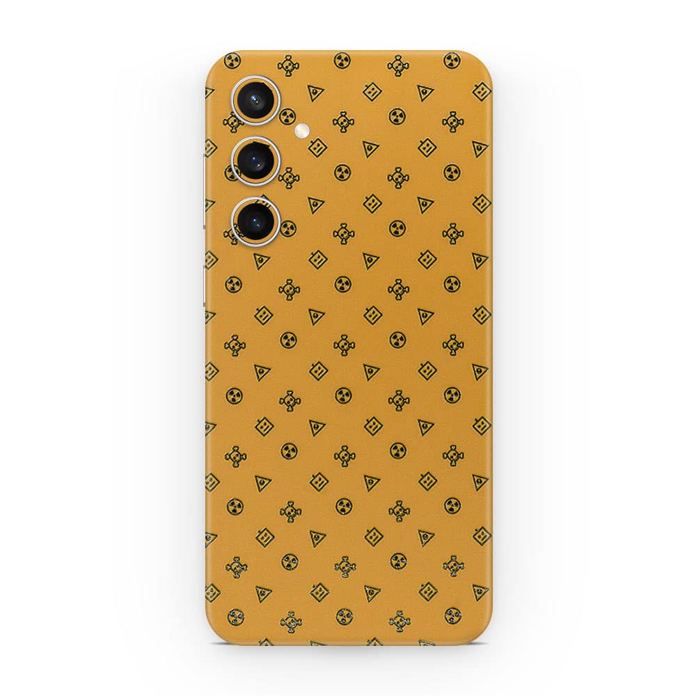 Galaxy s23 fe yellow danger 3d skin wrapitskin