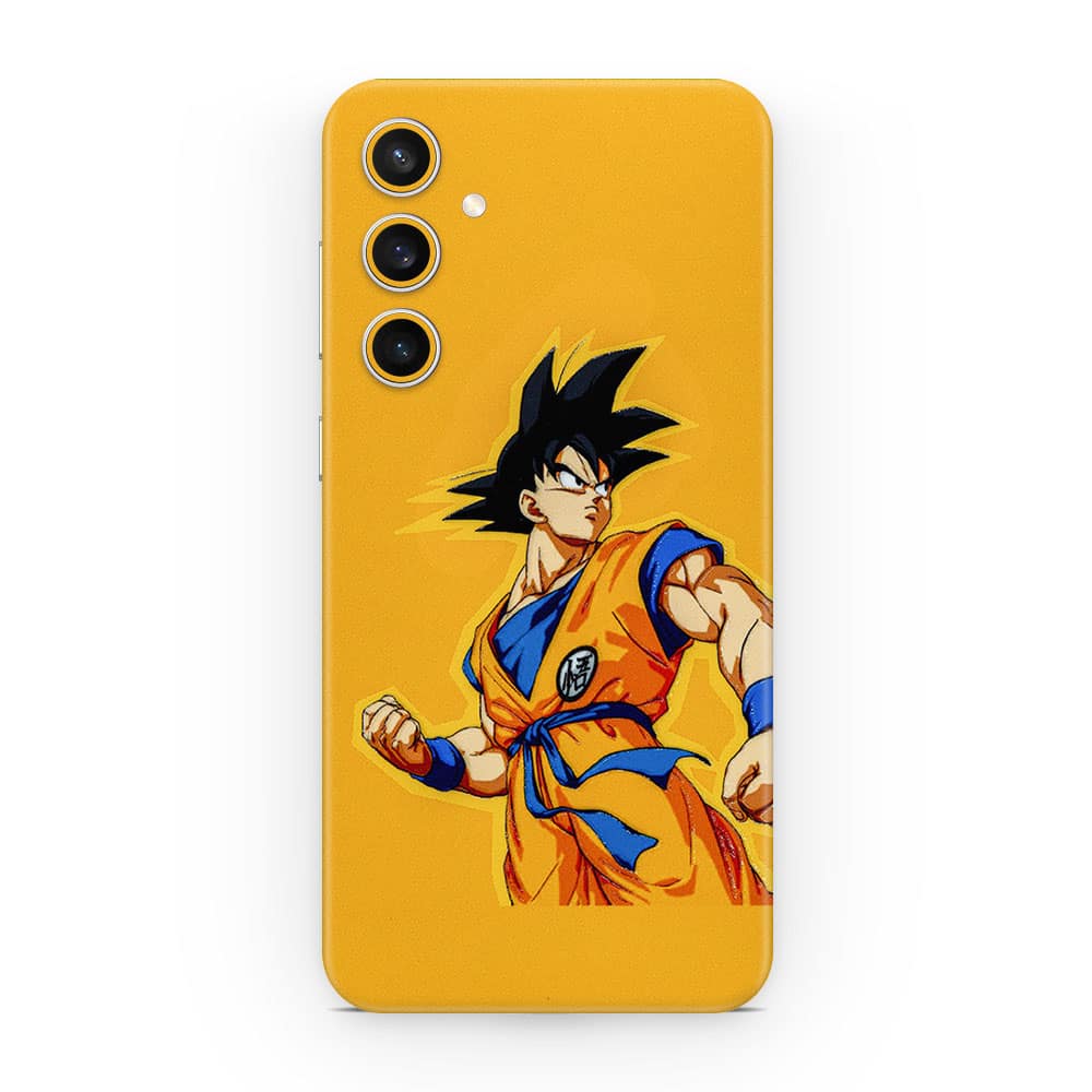 Galaxy s23 fe goku yellow 3d skin wrapitskin
