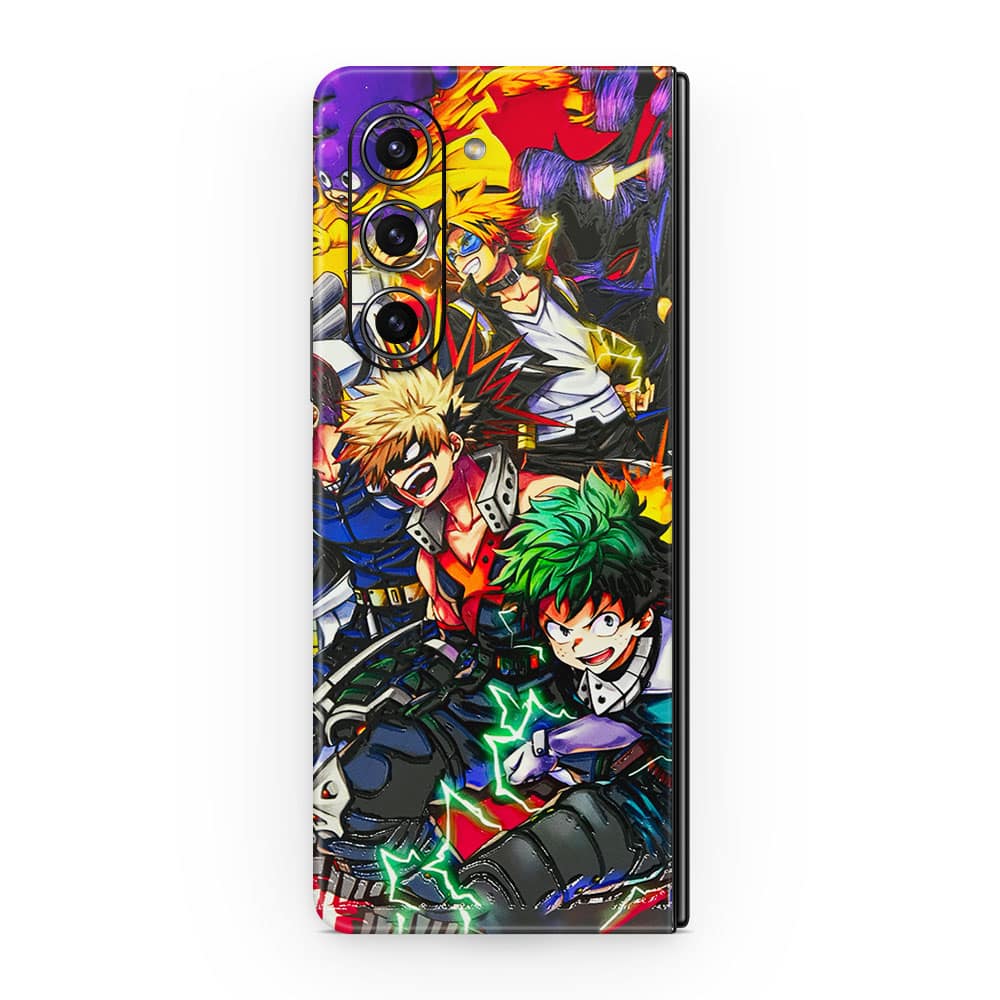 Galaxy z fold 5 my hero 3d skin wrapitskin