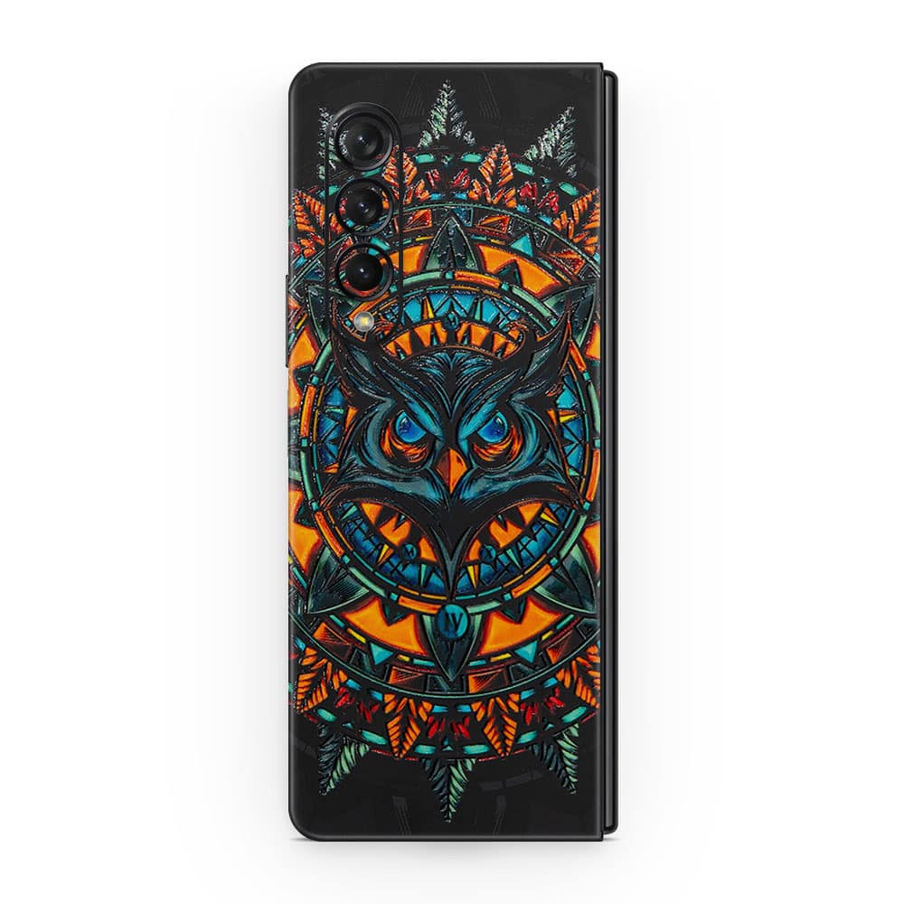 Galaxy z fold 3 owl 3d skin wrapitskin