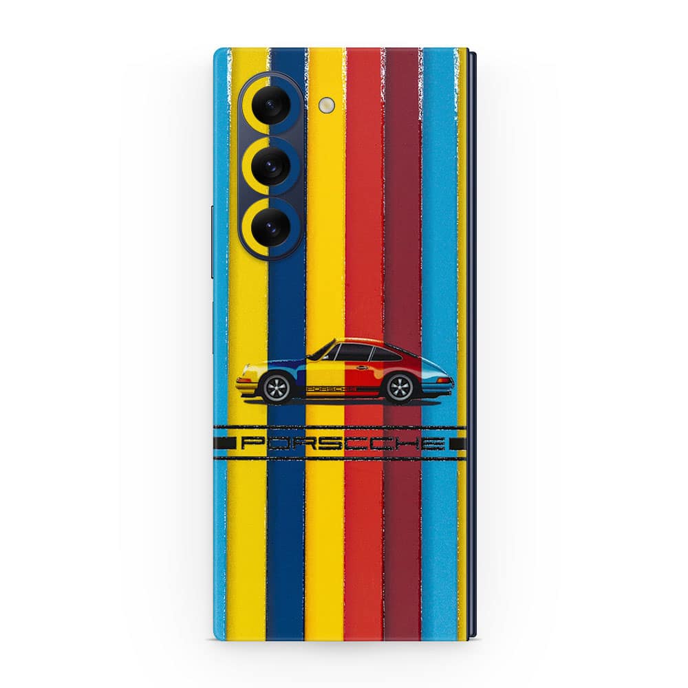 Galaxy z fold 6 porsche multicolor 3d skin wrapitskin