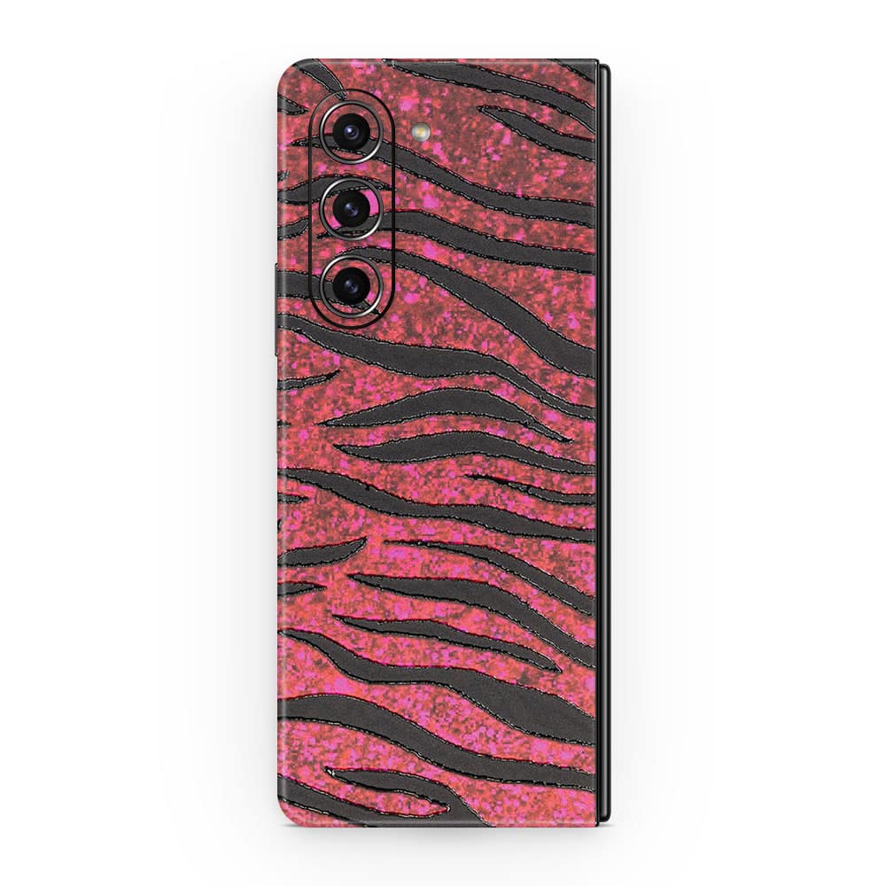 Galaxy z fold 5 red zebra 3d skin wrapitskin