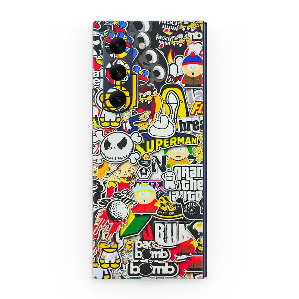 Galaxy z fold 6 sticker bomb 3d skin wrapitskin