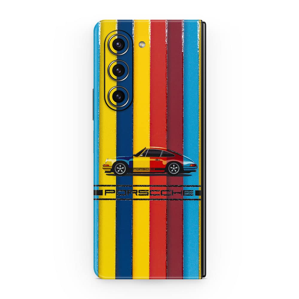 Galaxy z fold 5 porsche multicolor 3d skin wrapitskin