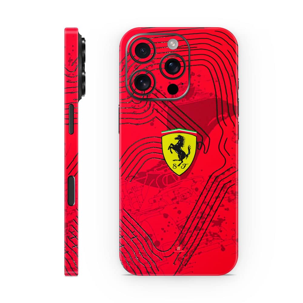 Iphone 16 pro ferrari's blaze 3d skin wrapitskin