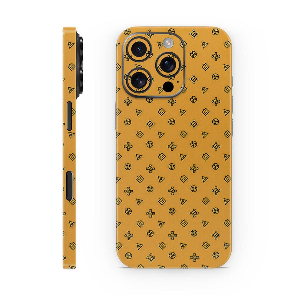 Iphone 16 pro yellow danger 3d skin wrapitskin