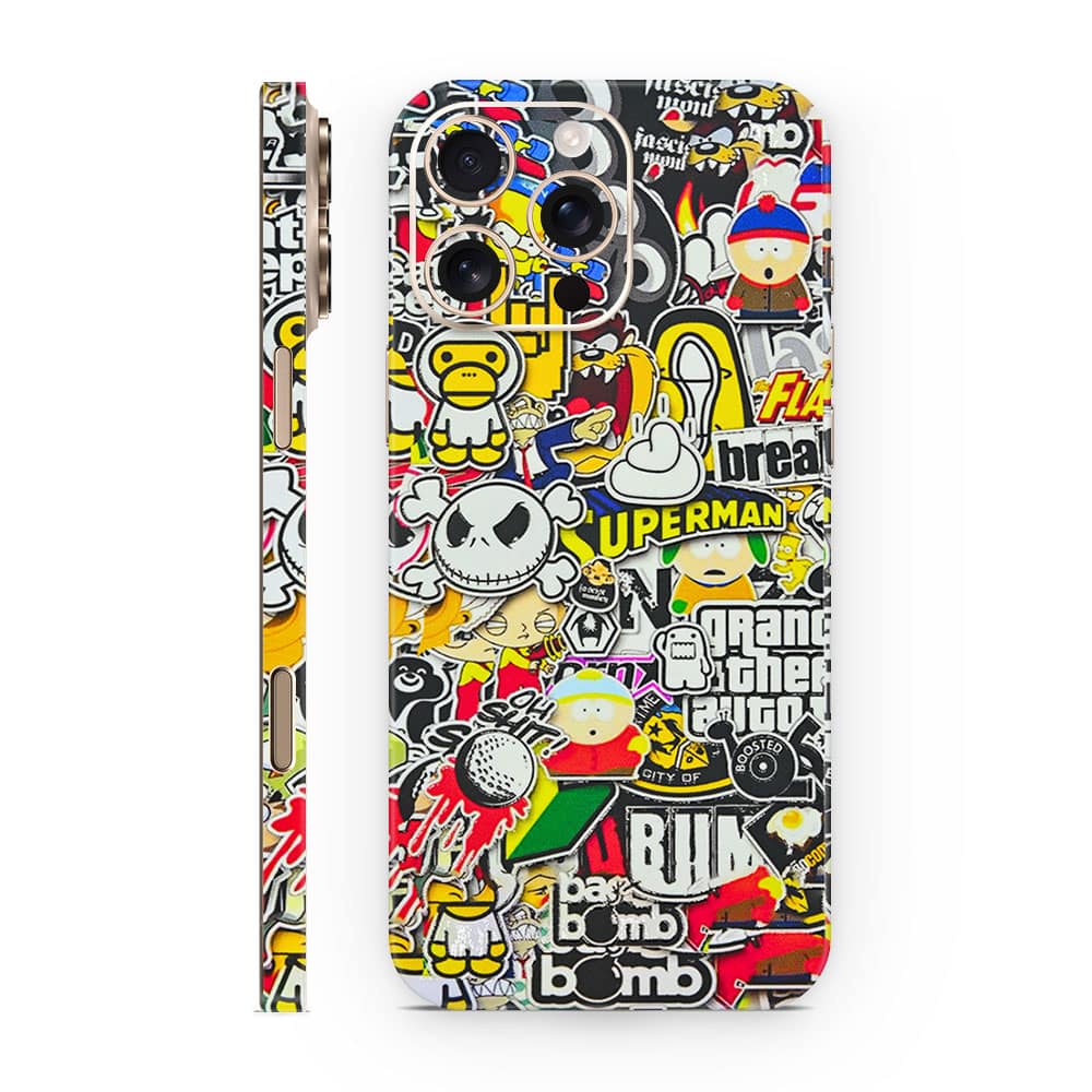 Iphone 16 pro max sticker bomb 3d skin wrapitskin