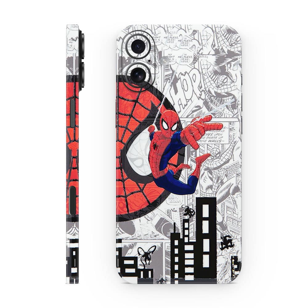 Iphone 16 plus spiderman comic 3d skin wrapitskin