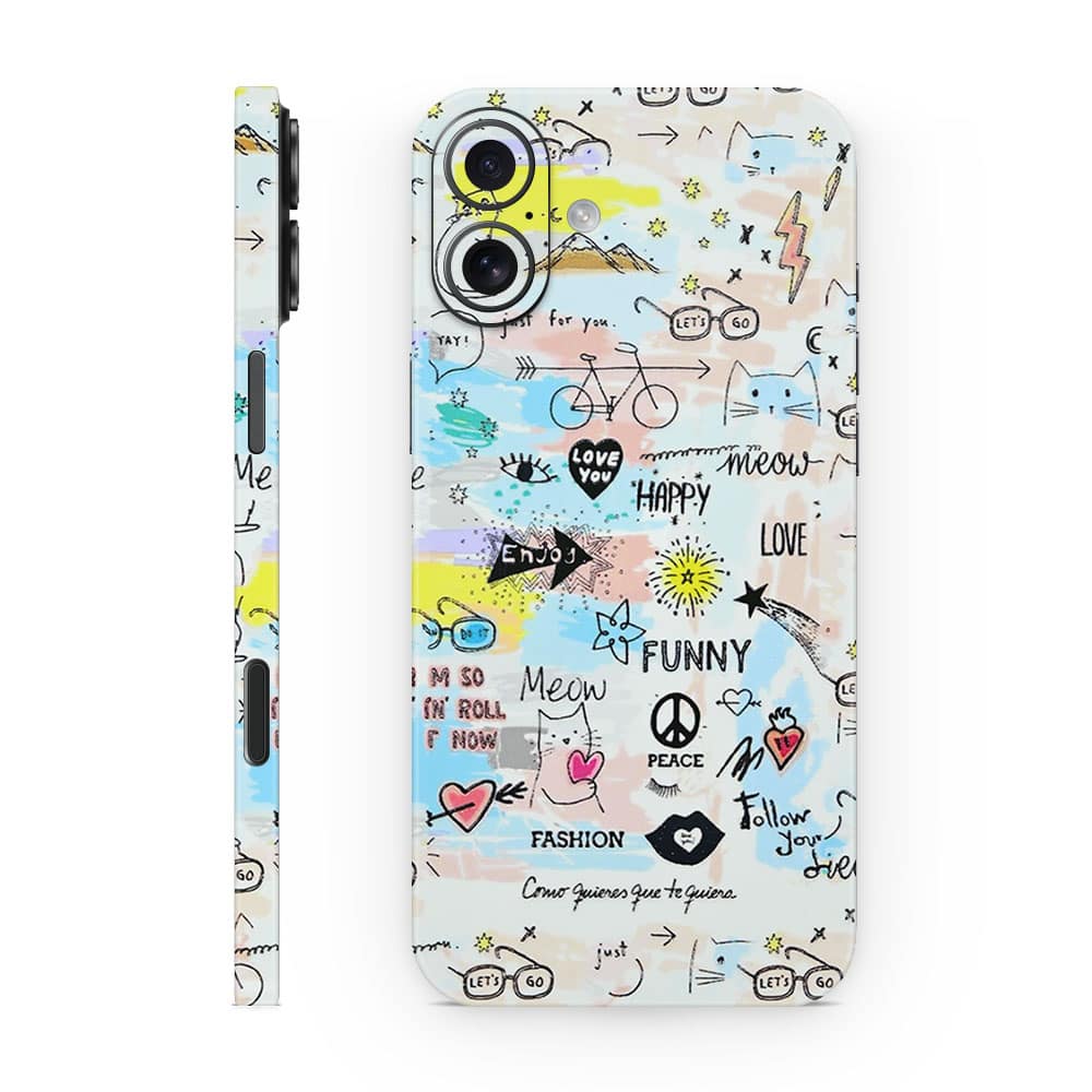 Iphone 16 doodles 3d skin wrapitskin