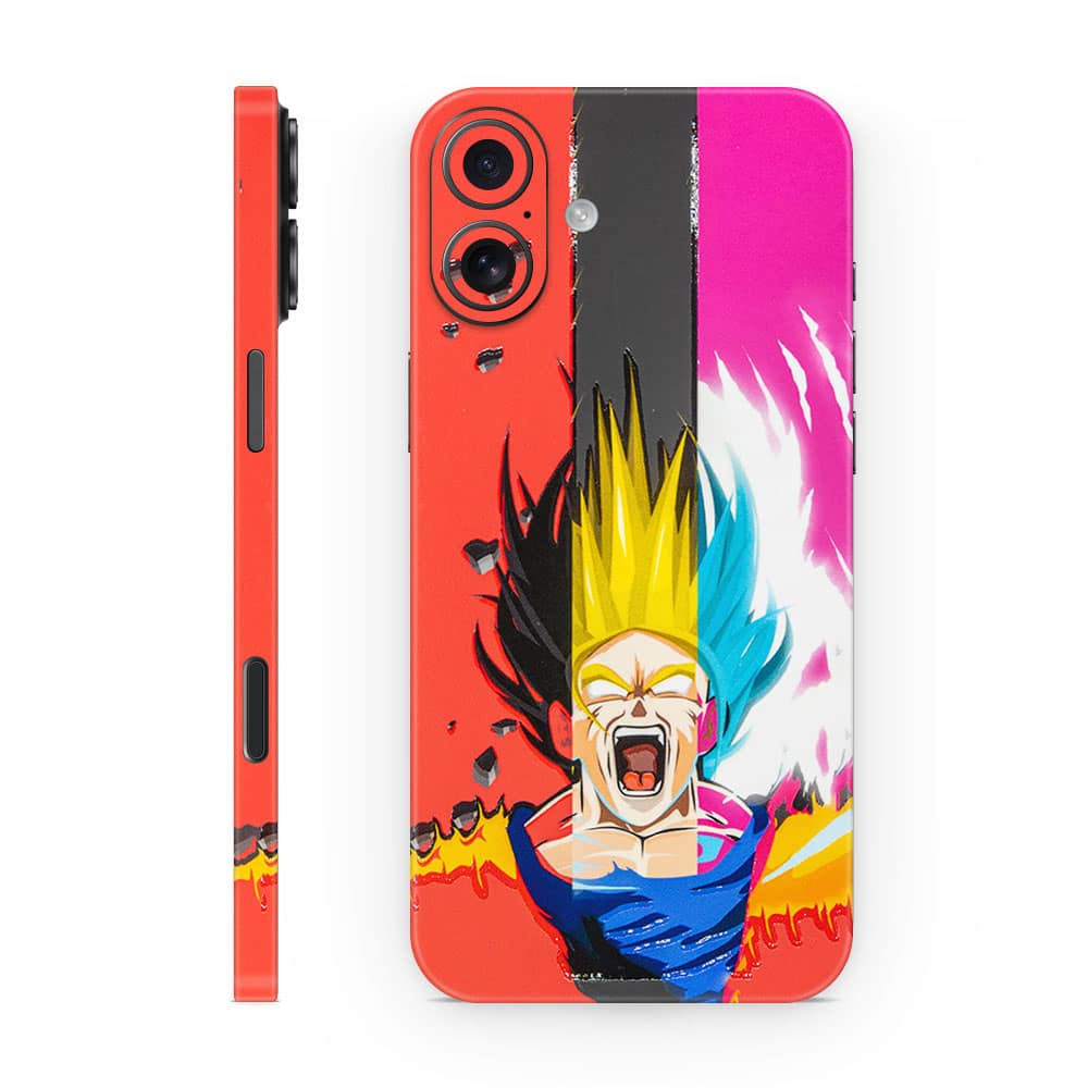 Iphone 16 plus angry goku 3d skin wrapitskin