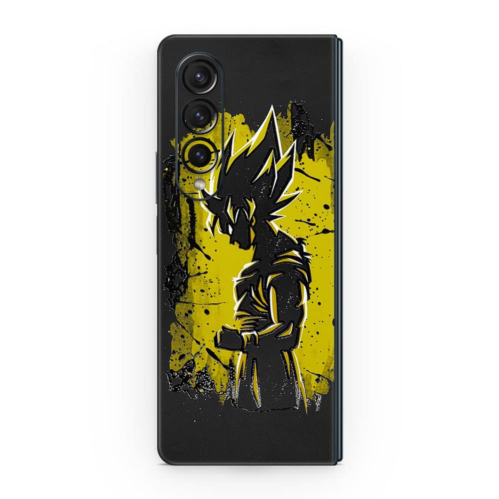 Galaxy z fold 4 goku spirit 3d skin wrapitskin