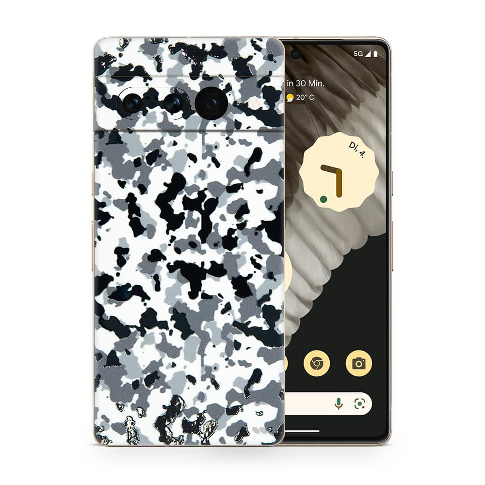Pixel 7 pro snow camo 3d skin wrapitskin