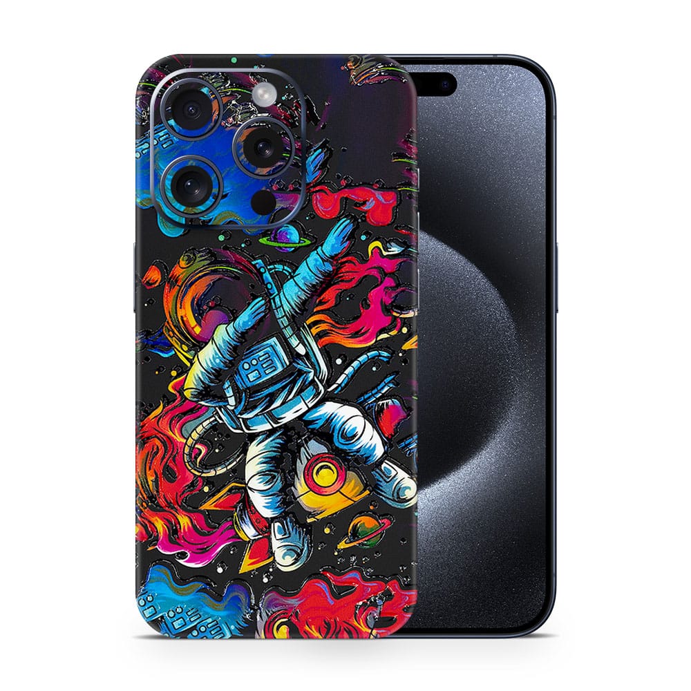 Iphone 15 pro trippy astronaut 3d skin wrapitskin