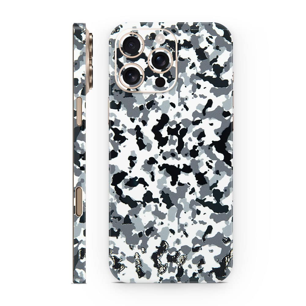 Iphone 16 pro max snow camo 3d skin wrapitskin