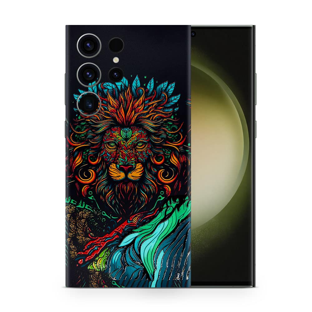 Galaxy s23 ultra fierce lion 3d skin wrapitskin