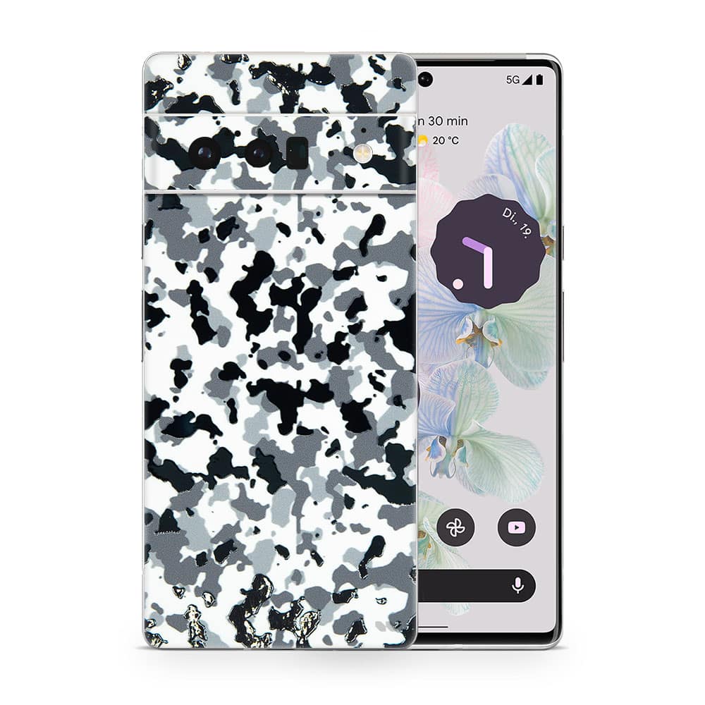 Pixel 6 pro snow camo 3d skin wrapitskin