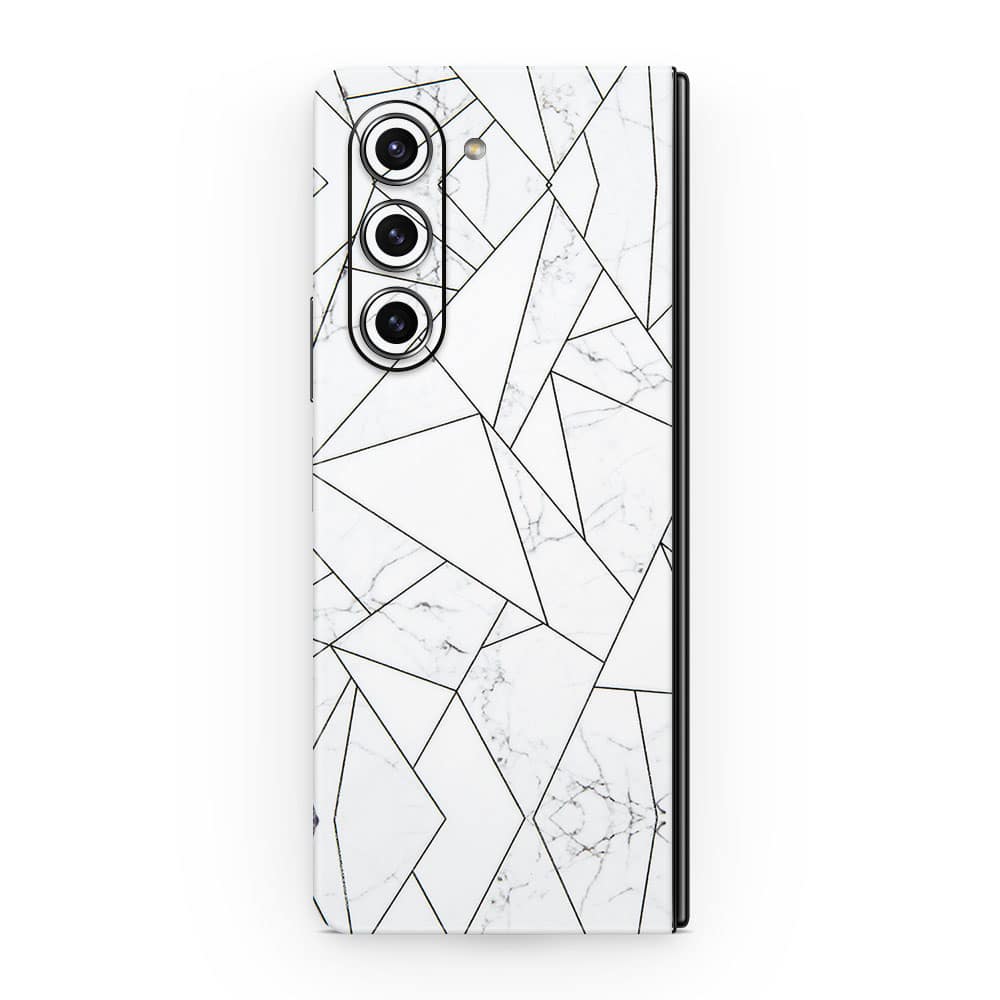 Galaxy z fold 5 marble grid 3d skin wrapitskin