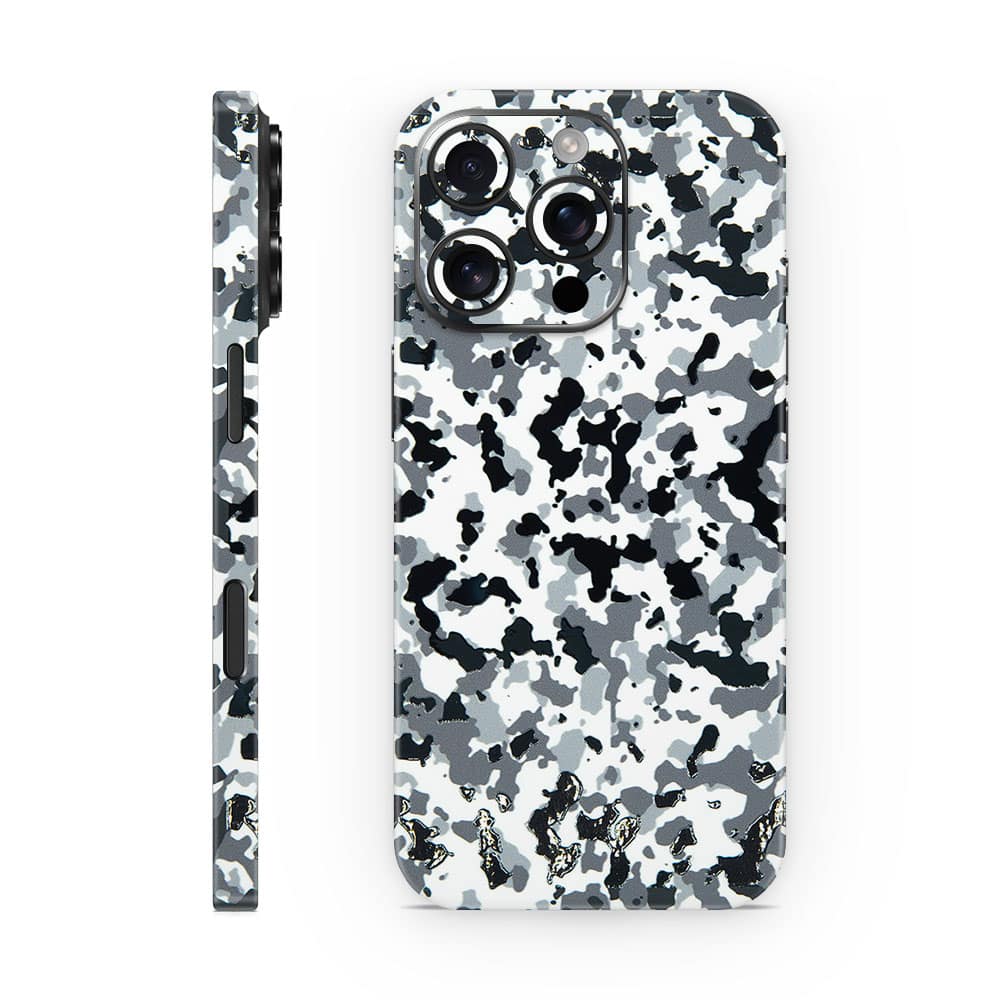 Iphone 16 pro snow camo 3d skin wrapitskin