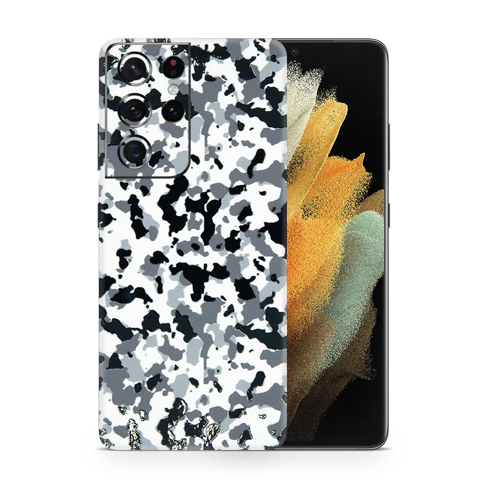 Galaxy s21 ultra snow camo 3d skin wrapitskin