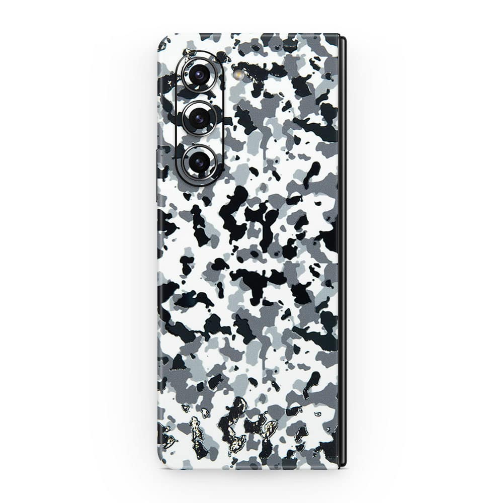 Galaxy z fold 5 snow camo 3d skin wrapitskin