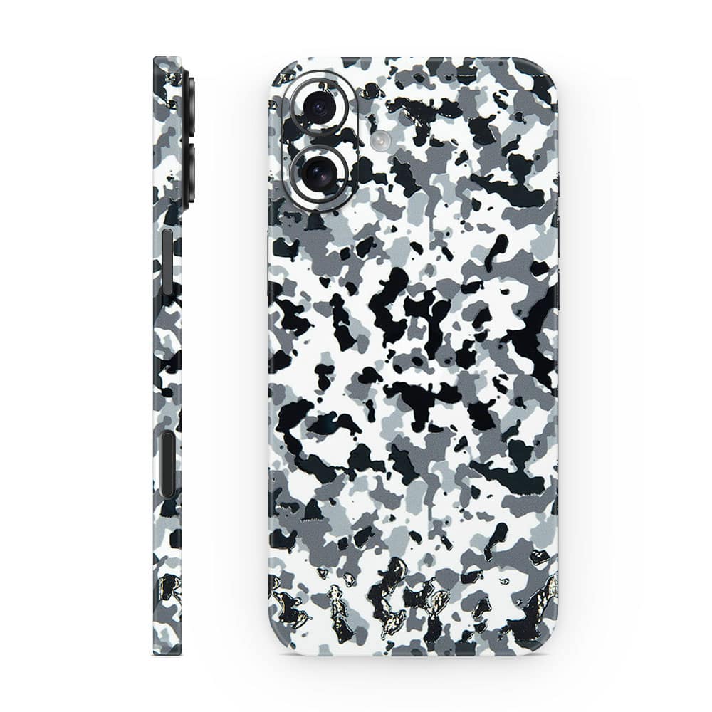 Iphone 16 plus snow camo 3d skin wrapitskin