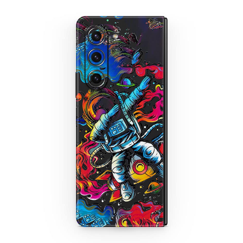 Galaxy z fold 5 trippy astronaut 3d skin wrapitskin