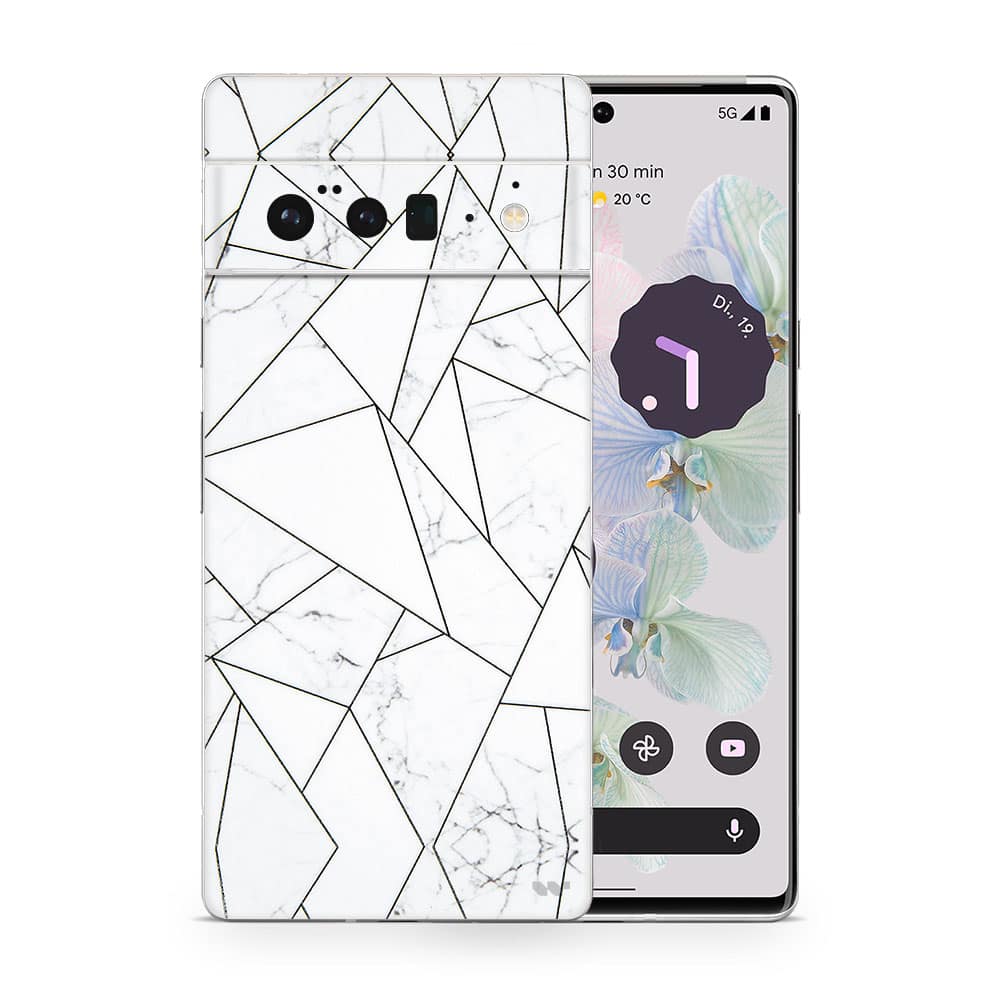 Pixel 6 pro marble grid 3d skin wrapitskin