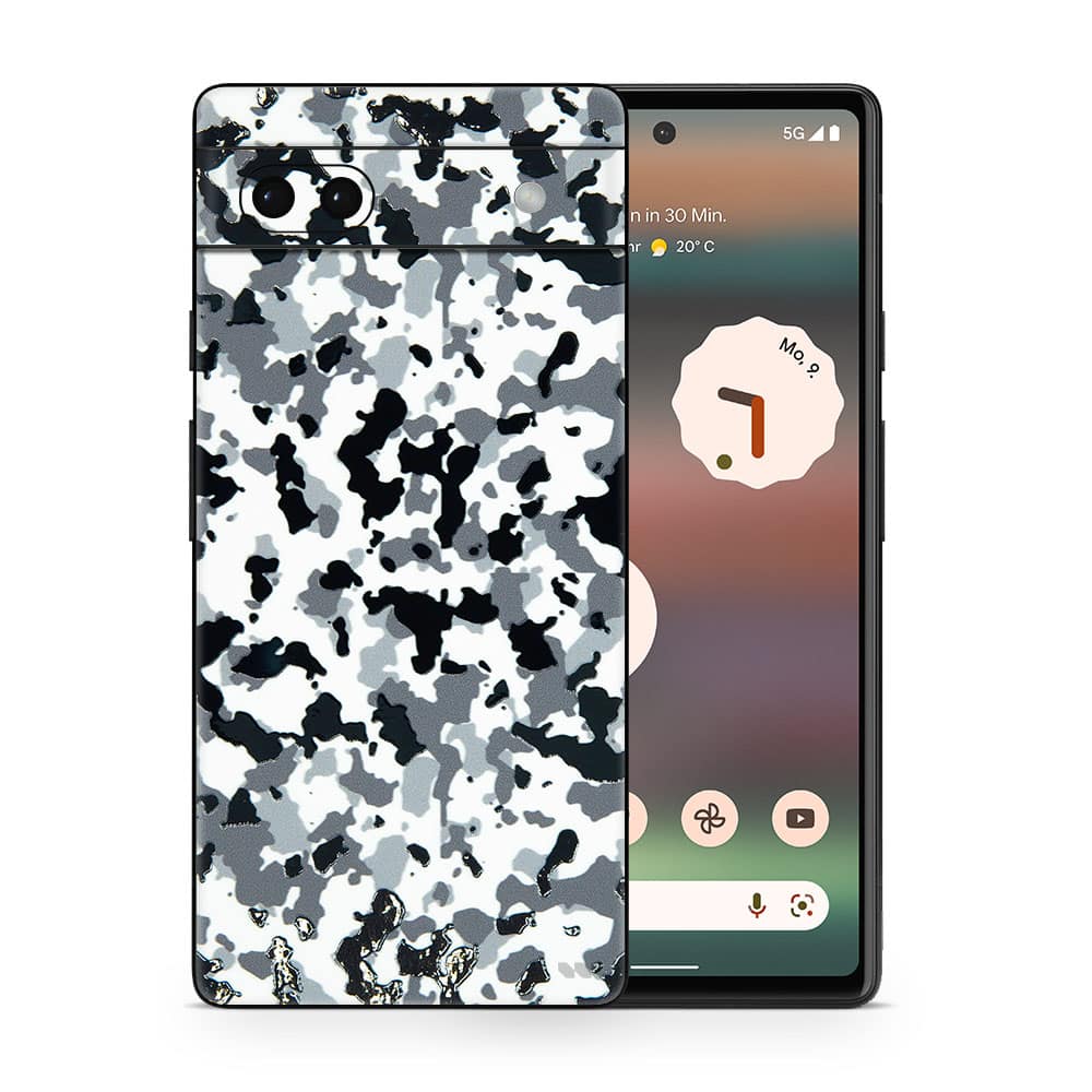Pixel 6a snow camo 3d skin wrapitskin