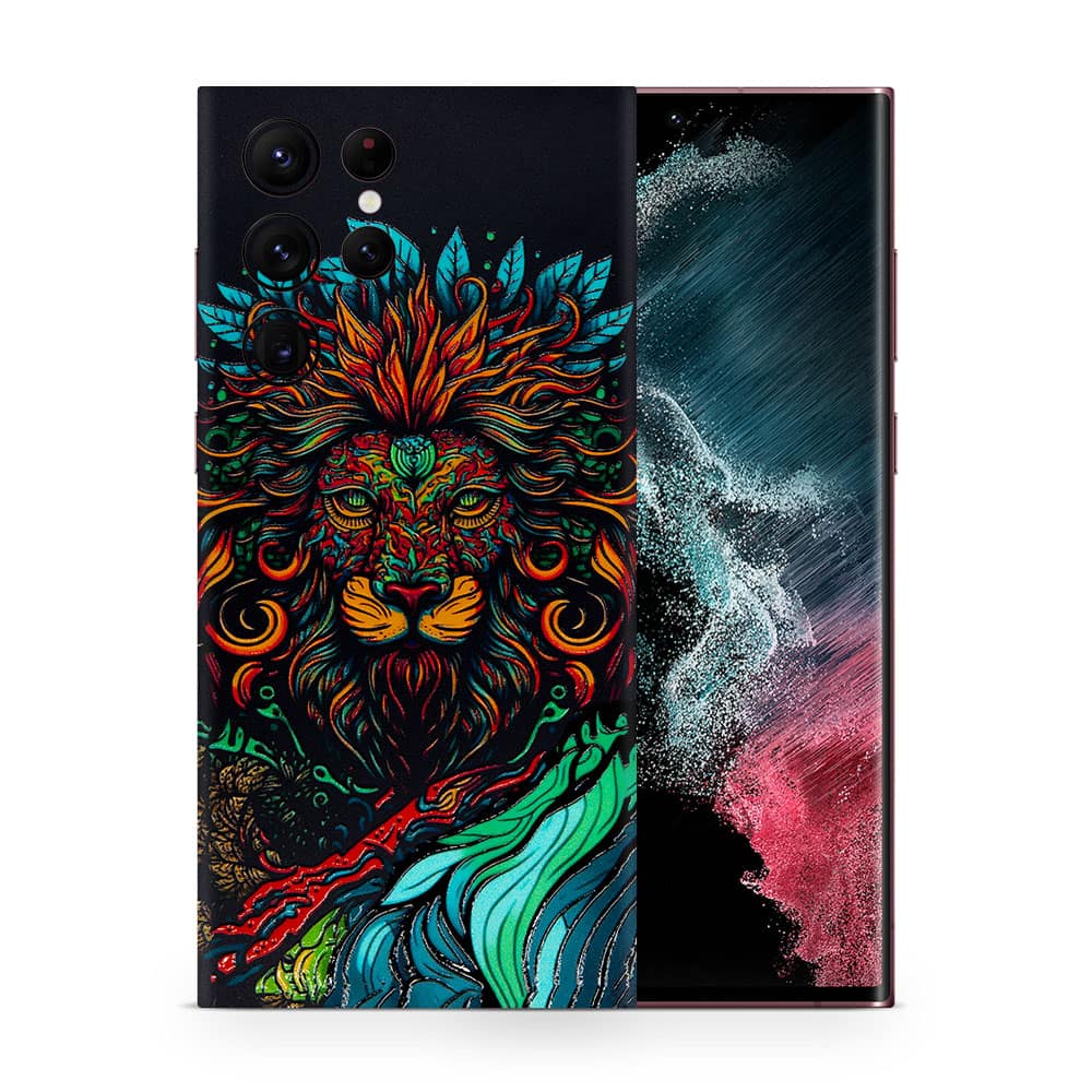 Galaxy s22 ultra fierce lion 3d skin wrapitskin