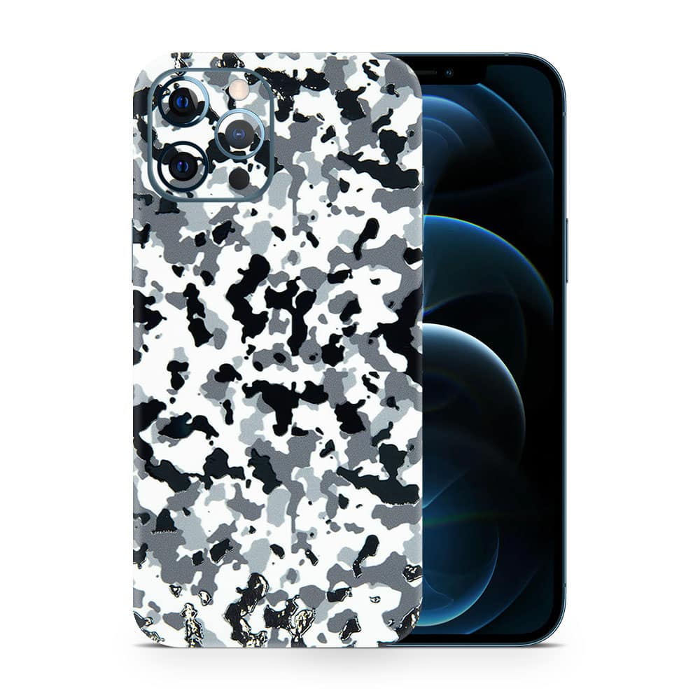 Iphone 12 pro max snow camo 3d skin wrapitskin