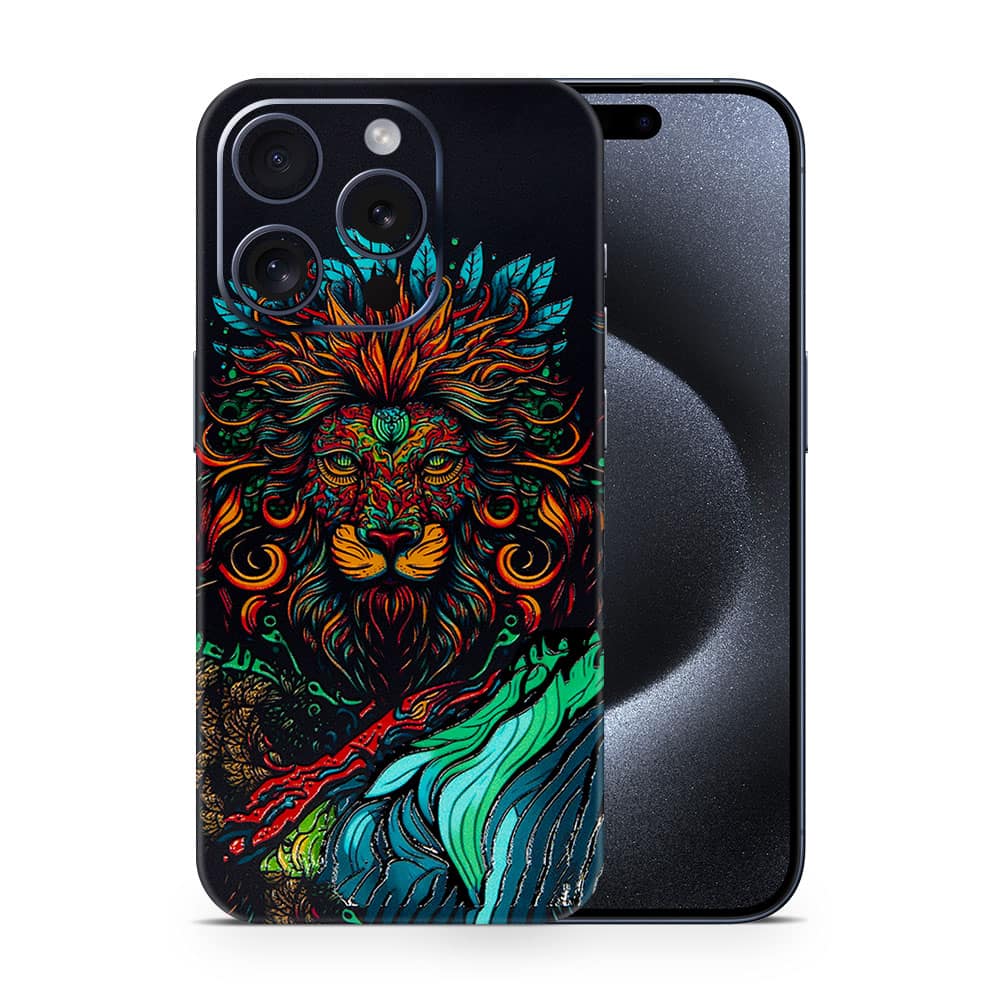 Iphone 15 pro fierce lion 3d skin wrapitskin