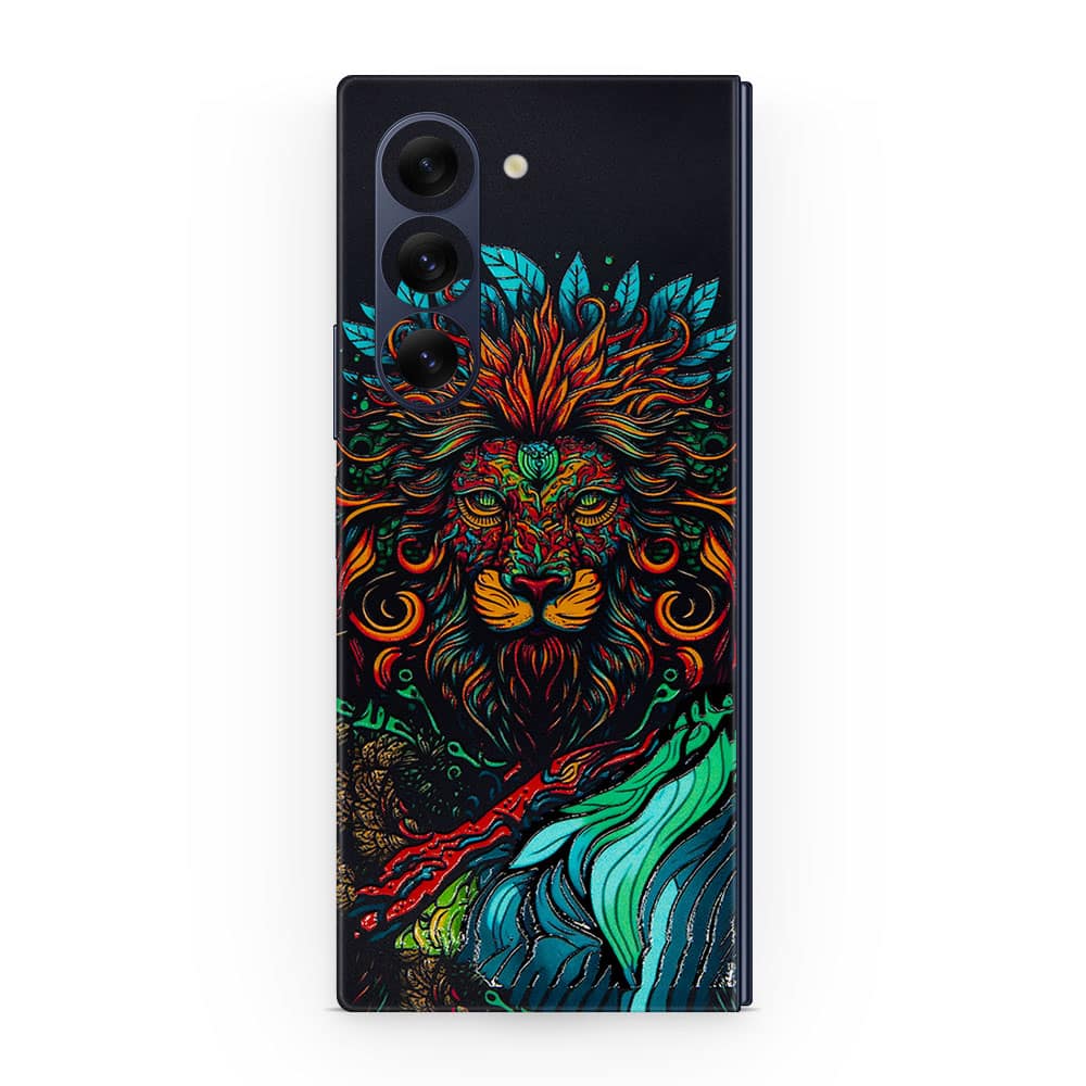 Galaxy z fold 6 fierce lion 3d skin wrapitskin