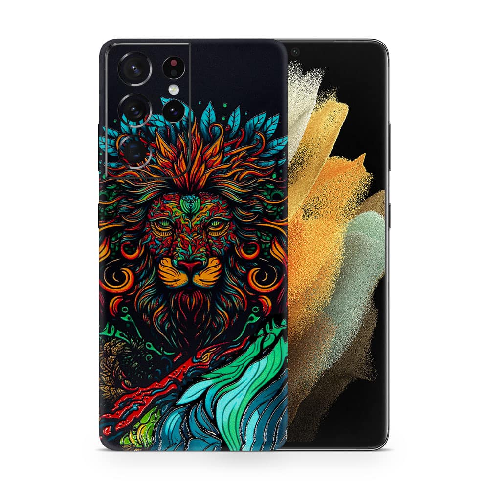 Galaxy s21 ultra fierce lion 3d skin wrapitskin