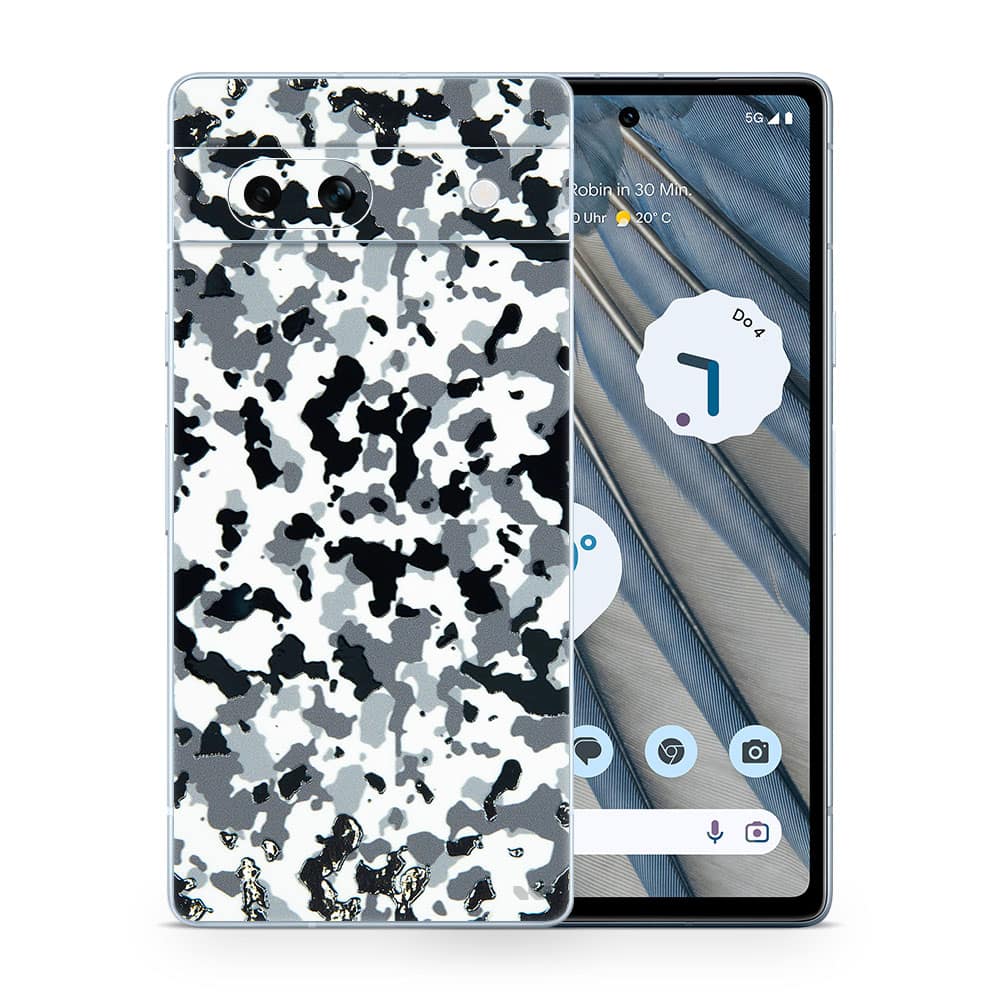 Pixel 7a snow camo 3d skin wrapitskin