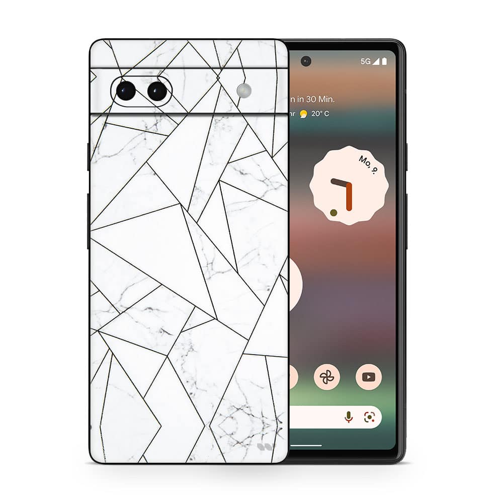 Pixel 6a marble grid 3d skin wrapitskin