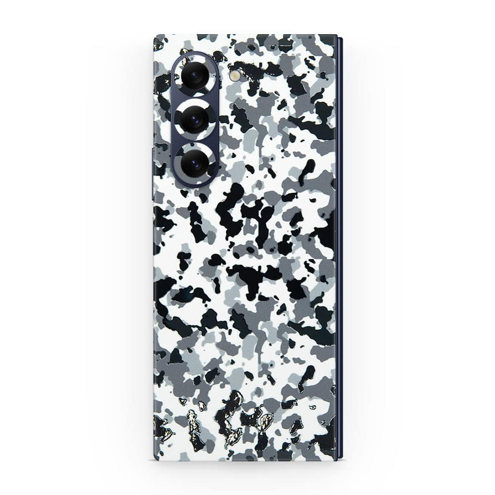 Galaxy z fold 6 snow camo 3d skin wrapitskin