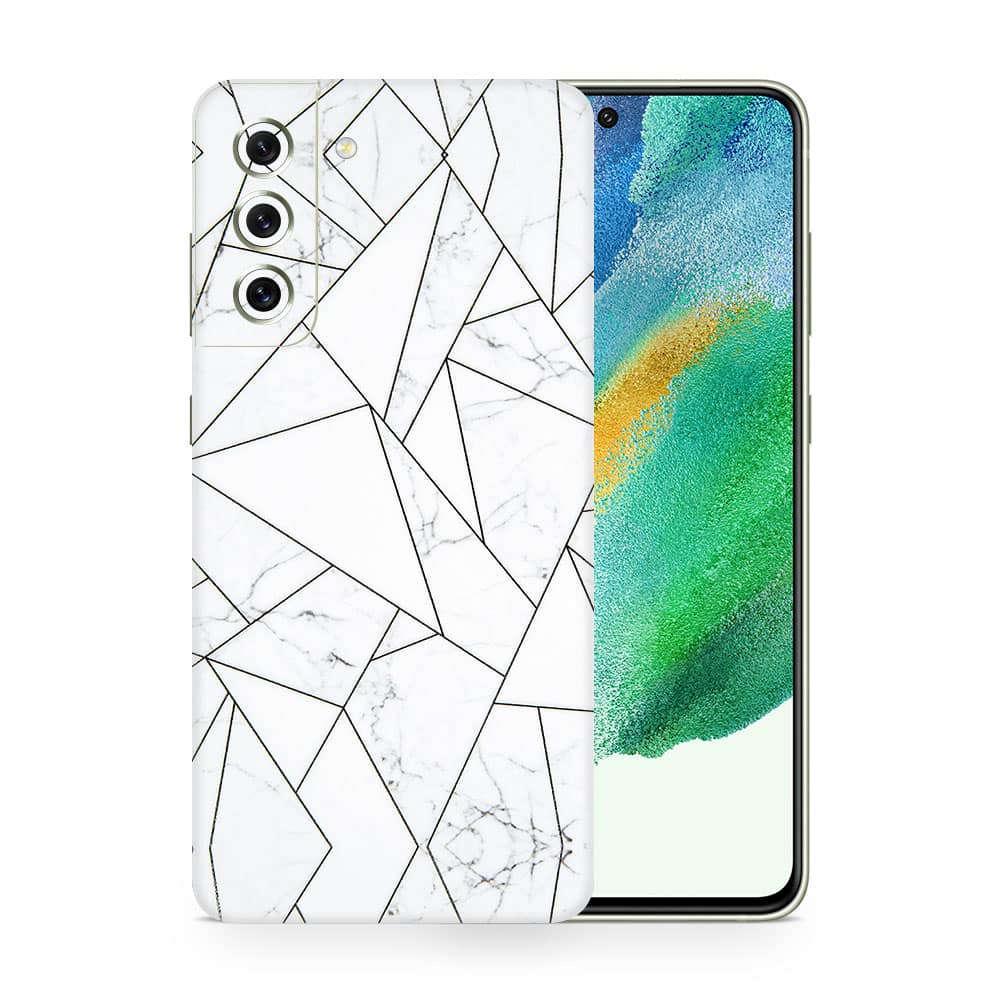 Galaxy s21 fe marble grid 3d skin wrapitskin