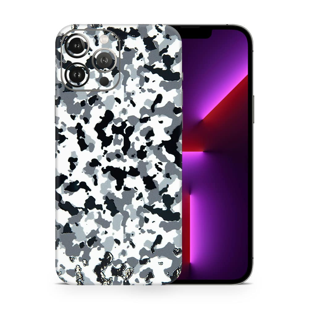 Iphone 13 pro max snow camo 3d skin wrapitskin
