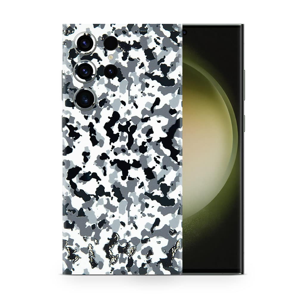 Galaxy s23 ultra snow camo 3d skin wrapitskin