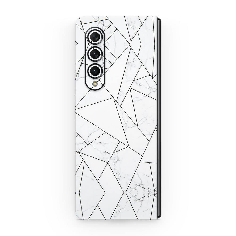 Galaxy z fold 3 marble grid 3d skin wrapitskin