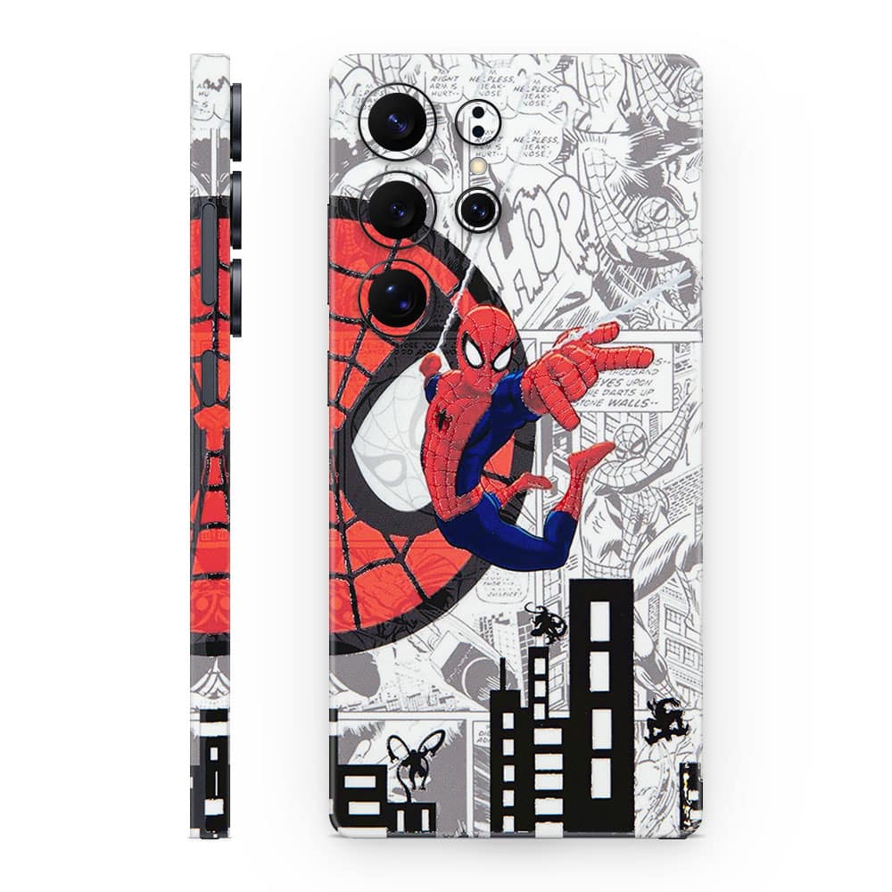 Galaxy s25 ultra spiderman comic 3d skin wrapitskin