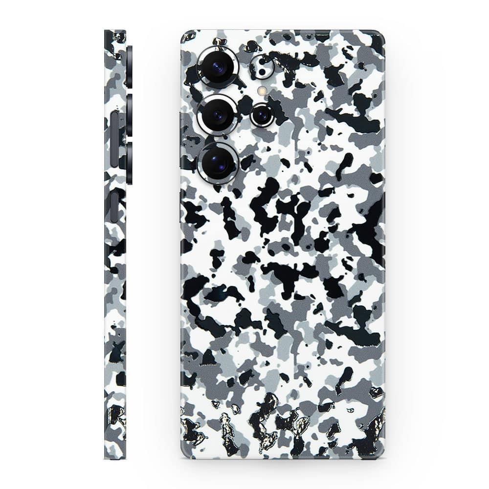 Galaxy s25 ultra snow camo 3d skin wrapitskin